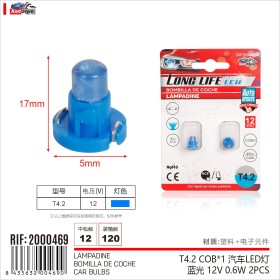 8 Pezzi Lampada Led T4.2 1 COB 12V 0.6W 40lm Luce Blu 17mm Luci Cruscotti e Strumentazioni