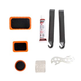 Kit Riparazione per Pneumatici Bicicletta Riparazione Camera d'Aria Bici Moto Veicoli con Pneumatici in Gomma Kit da 10 Pezzi
