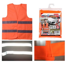 Gilet Catarifrangente di Sicurezza Giubbotto di Sicurezza Riflettente ad Alta visibilità Arancione Taglia XXL