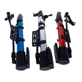 Pompa D'Aria Manuale Multifunzionale per Pneumatici e Pallone + Supporto di Fissaggio sul Telaio Bicicletta