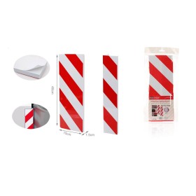Pannello Adesivi Antiurto Strisce Bianco e Rosso Paraurti Paracolpi Paraspigoli Auto 40X15X1,5cm Angolare 90°