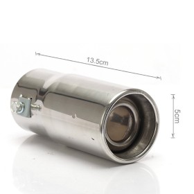 Tubo di Scarico per Auto Terminale Di Scarico Universale Cromato In Acciaio Inossidabile D5cm X L13,5cm