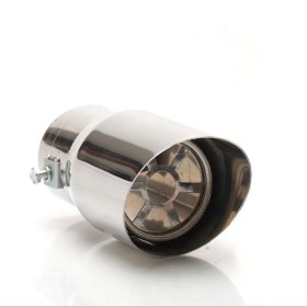 Tubo di Scarico per Auto Terminale Di Scarico Universale Cromato In Acciaio Inossidabile D7cm X L15cm
