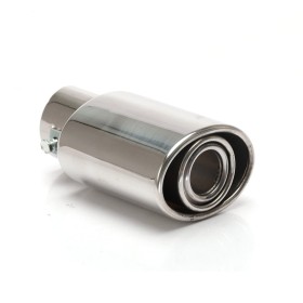 Tubo di Scarico per Auto Terminale Di Scarico Universale Cromato In Acciaio Inossidabile D5cm X L14,2cm