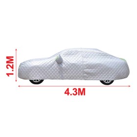 Telo Copriauto Antigrandine e Antivento Copertura Impermeabile per Carrozzeria Auto con Cerniera Strisce Fluorescenti Inspessito con Cotone 4,3x1,6x1,2m Taglia M