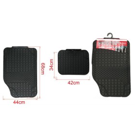 Kit Tappetini Auto In Gomma Universale Anteriori 68X44cm Posteriori 42X34cm