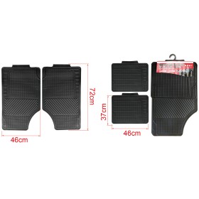 Kit Tappetini Auto In Gomma Universale Anteriori 72X46cm Posteriori 46X37cm