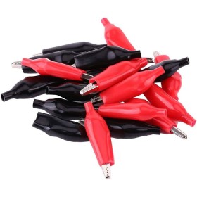 Set da 4 Pinze a Coccodrillo Rosso e Nero, Adatto per la Bassa Tensione e Supporto Massimo 10A