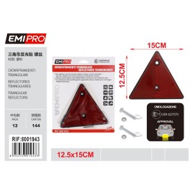Catarifrangente Triangolo Rosso Multiuso per Auto Camion Barca Camper Omologato E11 03R 027570 Misura 12.5 x 15cm Montaggio a Vite