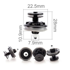 Set da 20 Pezzi di Rivetti di Fissaggio Porta Trim Pannello di Rivestimento Clip in Plastica per Auto - Dimensioni 10.9x22.5x82x7.9mm