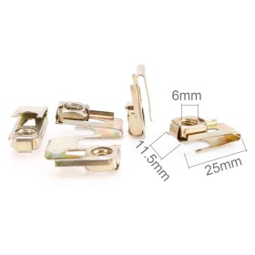 Set da 20 Pezzi di Clip di Fissaggio in Metallo Adatto per Bagagliaio e Parafango Viti con Passo da 6mm, Dadi Adatto per Bagagliaio Parafango Carrozzeria Carene e Auto Moto