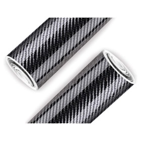 2 Rotoli Pellicola Adesiva Decorativa Per Auto 13X500cm Nero 4D