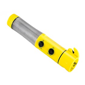 Martello di Emergenza Auto 5 In 1 Rompivetro Tagliacintura Torcia Led Luce Emergenza Lampeggiante Base Magnetico