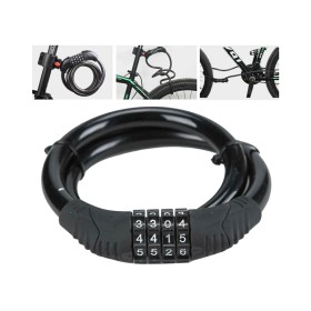 Lucchetto Bici Combinazione 4 Cifre 11X1200mm Per Bicicletta Monopattino Colore Assortito