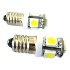 Lampadina Led E10 Vite Miniatura 5 Smd DC 12V No Polarita Luci Bianco Per Auto
