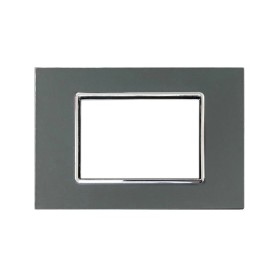 SANDASDON Placca Cristal 3M Acciaio Scuro Effetto Vetro Compatibile Con Con Bticino Axolute