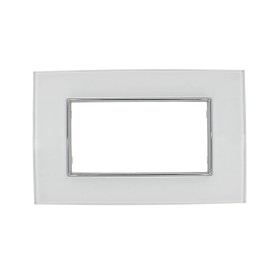 SANDASDON Placca Cristal 4M Bianco Effetto Vetro Compatibile Con Con Bticino Axolute