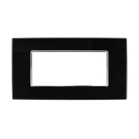 SANDASDON Placca Cristal 6M Nero Effetto Vetro Compatibile Con Con Bticino Axolute