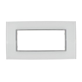 SANDASDON Placca Cristal 6M Bianco Effetto Vetro Compatibile Con Con Bticino Axolute