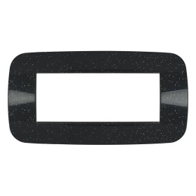 SANDASDON Placca Futura 6M Nero Flash Compatibile Con Con Bticino Axolute