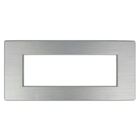 SANDASDON Placca Dynamic 6M Tecnopolimero Satinato Colore Argento Compatibile Con Con Bticino Axolute