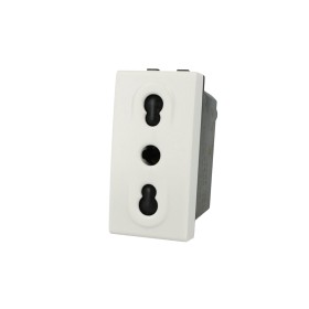SANDASDON Presa Bipasso Bivalente 2P+T 10/16A Bianco Compatibile Con Bticino Living