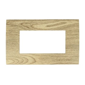 SANDASDON Placca Slim Sottile 4M Legno Chiaro Compatibile Con Bticino Living Light Air
