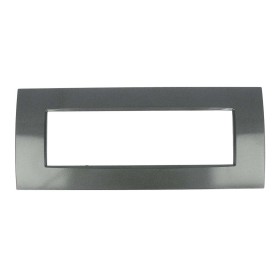 SANDASDON Placca Slim Sottile 7M Acciaio Scuro Compatibile Con Bticino Living Light Air