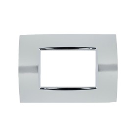 SANDASDON Placca Quadra 3M Cromo Lucido Compatibile Con Bticino Living