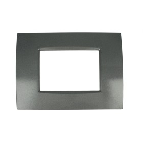 SANDASDON Placca Quadra 3M Acciaio Scuro Compatibile Con Bticino Living