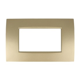 SANDASDON Placca Quadra 4M Oro Compatibile Con Con Bticino Living