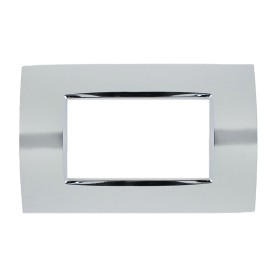 SANDASDON Placca Quadra 4M Cromo Lucido Compatibile Con Con Bticino Living