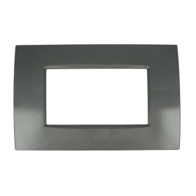 SANDASDON Placca Quadra 4M Acciaio Scuro Compatibile Con Con Bticino Living