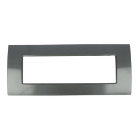 SANDASDON Placca Quadra 7M Acciaio Scuro Compatibile Con Con Bticino Living