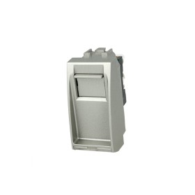 SANDASDON Presa Dati RJ45 CAT6 Grigio Con Coperchio Compatibile Con Bticino Living
