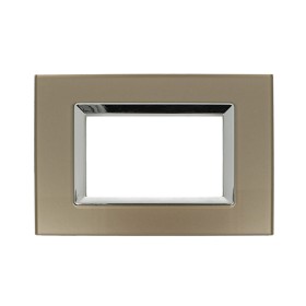 SANDASDON Placca Elegance In Vetro Cristallo Plexiglass Lucido 3M Bronzo Compatibile Con Bticino Matix