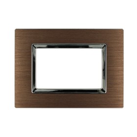 SANDASDON Placca Elegance 3M In Metallo Satinato Colore Brown Marrone Compatibile Con Bticino Matix