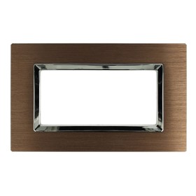 SANDASDON Placca Elegance 4M In Metallo Satinato Colore Brown Marrone Compatibile Con Bticino Matix