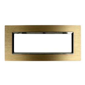 SANDASDON Placca Elegance 6M In Metallo Satinato Colore Oro Compatibile Con Bticino Matix