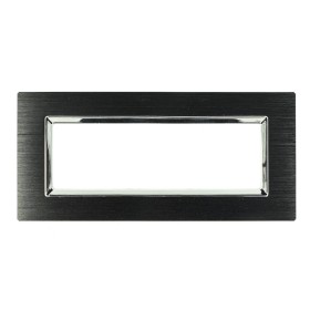 SANDASDON Placca Elegance 6M In Metallo Satinato Colore Nero Compatibile Con Bticino Matix