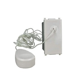 ETTROIT Pulsante Tirante Con Corda 1P 10A Colore BIANCO Compatibile Con Vimar Plana