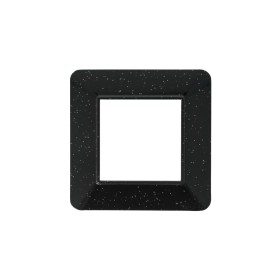 SANDASDON Placca Basic 2M Nero Flash Compatibile Con Vimar Plana