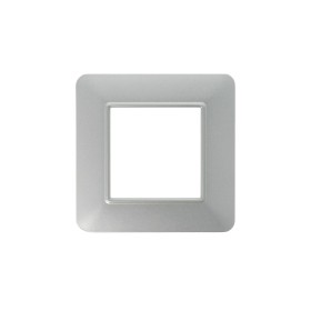 SANDASDON Placca Basic 2M Silver Compatibile Con Vimar Plana