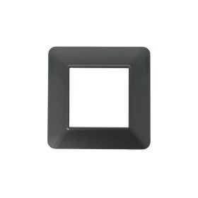 SANDASDON Placca Basic 2M Acciaio Scuro Compatibile Con Vimar Plana