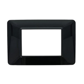 SANDASDON Placca Basic 3M Nero Compatibile Con Vimar Plana
