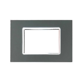 SANDASDON Placca Vitra 3M Acciaio Scuro Compatibile Con Vimar Plana