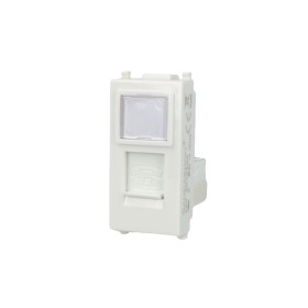 SANDASDON Presa Telefonica RJ11 Bianco Con Coperchio Compatibile Con Vimar Plana