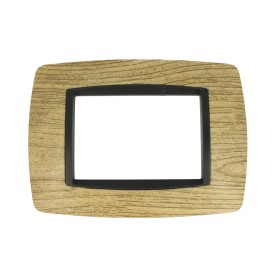SANDASDON Placca Bombe 3M Legno Scuro Compatibile Con Bticino Living International