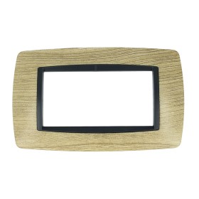 SANDASDON Placca Bombe 4M Legno Chiaro Compatibile Con Bticino Living International