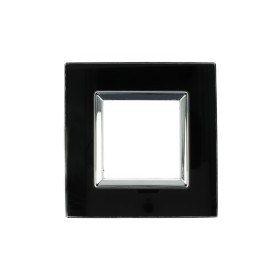 SANDASDON Placca Delux 2M Nero Compatibile Con Vimar Arke